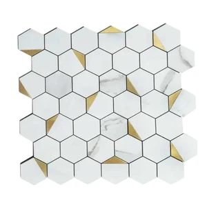 Azulejo de mosaico hexagonal pelar y pegar - Paneles de salpicadero fáciles hágalo usted mismo - Imagen 1 de 4