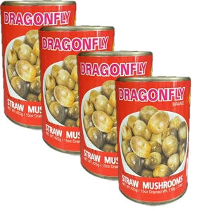 4 Cans Dragonfly Whole Unpeeled Straw Mushrooms in Brine 15oz Each – China - Picture 1 of 6