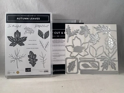 Juego de estampillas y troqueles HOJAS DE OTOÑO estampado cambio de otoño corazón agradecido 2508 Foto 1 de 4
