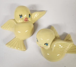 Vintage Norcrest ? MCM anthropomorphe Keramik gelber Vogel Wandtaschen lesen - Bild 1 von 15
