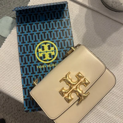 Auténtico Bolso Pequeño TORY BURCH Eleanor Cuero Marfil Foto 1 de 4