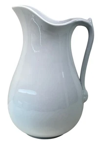 Antique Large Thomas Hughes White Ironstone Water Pitcher 1800's England 12" - Picture 1 of 9