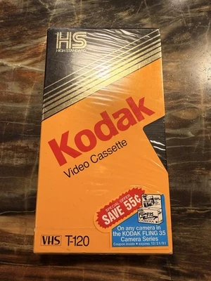 Nueva cinta de casete sellada vintage Kodak alto estándar VHS T-120 Foto 1 de 2
