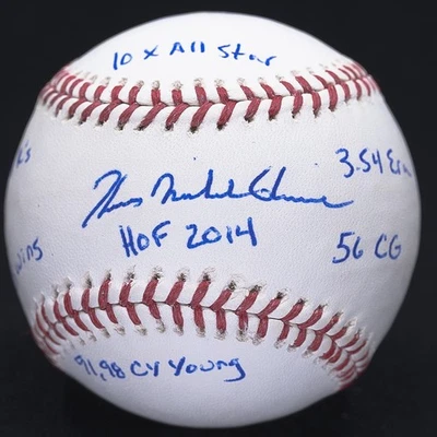 Tom Glavine Full Name Heavily Inscribed Official Major League Baseball Leaf COA - Image 1 of 4