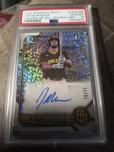 2022 Bowman Chrome 1ST Jakob Marsee Sparkle Refractor Auto RC PSA 10 GM MINT /71 - Picture 1 of 2