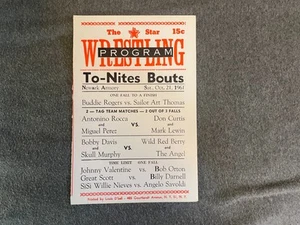 1961 Wrestling Guide Program Newark NJ Armory Buddie Rogers Rocca Perez Orton - Imagen 1 de 3