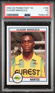 1992 Panini Foot '93 Claude Makelele ROOKIE PSA 3 #168 - Picture 1 of 2