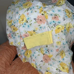 Vtg 70s Wondercale Springmaid Sunshine Yellow Floral New Long Queen Sheets - Picture 1 of 9