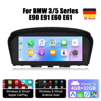 For BMW E60 E61 E90 E91 CCC Android 14 Car Stereo Auto CarPlay WiFi Radio 8.8'' - Bild 1 von 4