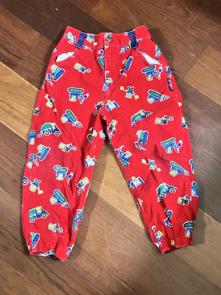 Pantalones de pana de construcción/tractores rojos Osh Kosh B’Gosh vintage 4T Foto 1 de 4