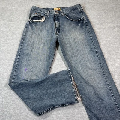 Pantalones de mezclilla Wrangler 20X para hombre 34x34 azul corte bootcut desgastado occidental EE. UU. Foto 1 de 4