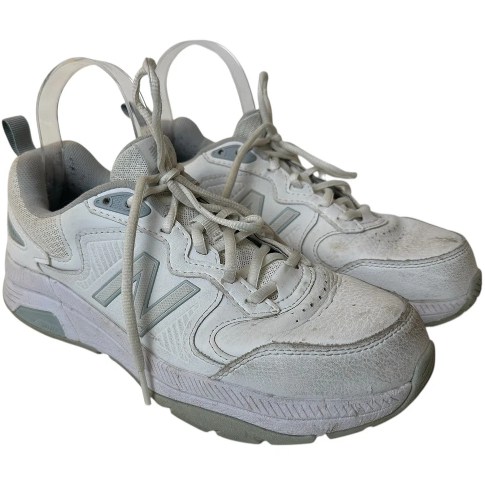 Tênis New Balance Feminino 8.5 Couro Branco WX857v3 Academia Errand Train Low Top Anos 80 - Imagem 1 de 4