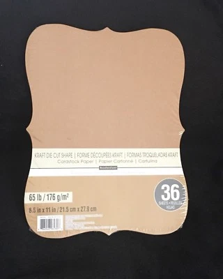 Recollection - Kraft Die Cut Shape - Cardstock Paper - Pack of 36 Foto 1 de 3