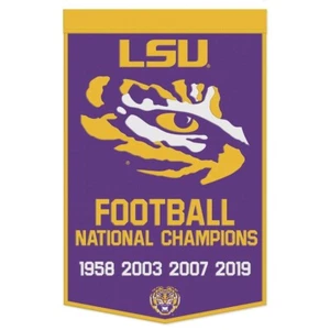 LSU Tigers NCAA 24" x 38" Embroidered Wool National Champs Banner - Picture 1 of 1