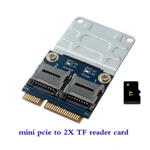 Mini PCI-E PCIE Memory Card Adapter PCI-E to Dual TF SDHC SDXC Reader Converter - Picture 1 of 10