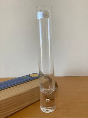 Jarrón de cristal de sauce toscano 9 pulgadas de alto minimalista caja original Foto 1 de 4