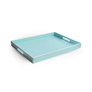 American Atelier rechteckiges Tablett Salver Sammeln Tragen Lebensmittel Griff türkis - Bild 1 von 3
