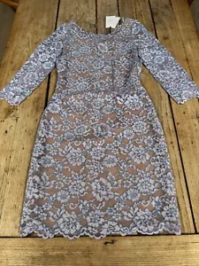 NEW Stunning DIANE VON FURSTENBERG “Zarita” Lilac Lace Fitted DRESS US 4, UK 8 - Picture 1 of 8