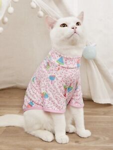 Ice Cream Print Pet Tee Shirt Clothes for Dog, Cat, Pet Sweatshirt Size S