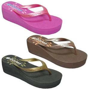 Beautiful Sexy Platform Flip Flop Thong w/ Rubber Straps Sandals - Picture 1 of 4