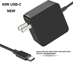 BRAND NEW 65W Laptop Charger Type C USB-C AC Adapter for Lenovo Asus MacBook pro - Picture 1 of 3
