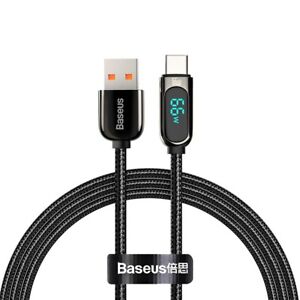 Baseus 66W USB Cable 6A Fast Charging Charger Wire Cord For Huawei P40 Led Data