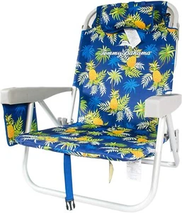 Tommy Bahama, Aluminum Backpack Beach Chair | 5 Positions (Tropical Pineapple) - Picture 1 of 21