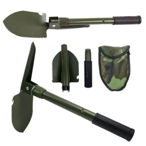 Multifunction Portable Folding Shovel Mini Outdoor Camping Spade Compass +BAG - Picture 1 of 5