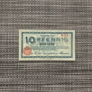German Notgeld. Used Emergency Pfennig Currency. Post WW1 WWI Era Old Banknote. - Picture 1 of 3