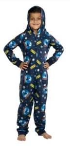 PJammy Believe The Polar Express Kids Fleece Hooded Pajama Sleeper Small Medium - Picture 1 of 9