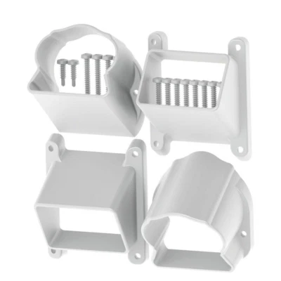 White Vinyl Traditional Rail Stair Bracket (4-Pcs) Kit Durable Railing Accessory - Image 1 of 2