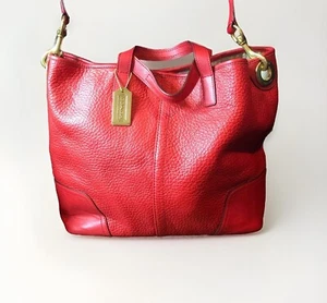 Bolso de hombro de gran tamaño de cuero caído rojo COACH Hadley - Imagen 1 de 23