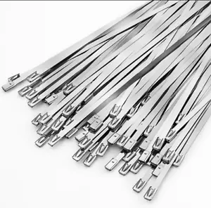 100-200 Stck. 304 Edelstahl Reißverschluss Krawatten Auspuff Wickel beschichtet Verriegelung, Metallkabel - Bild 1 von 5