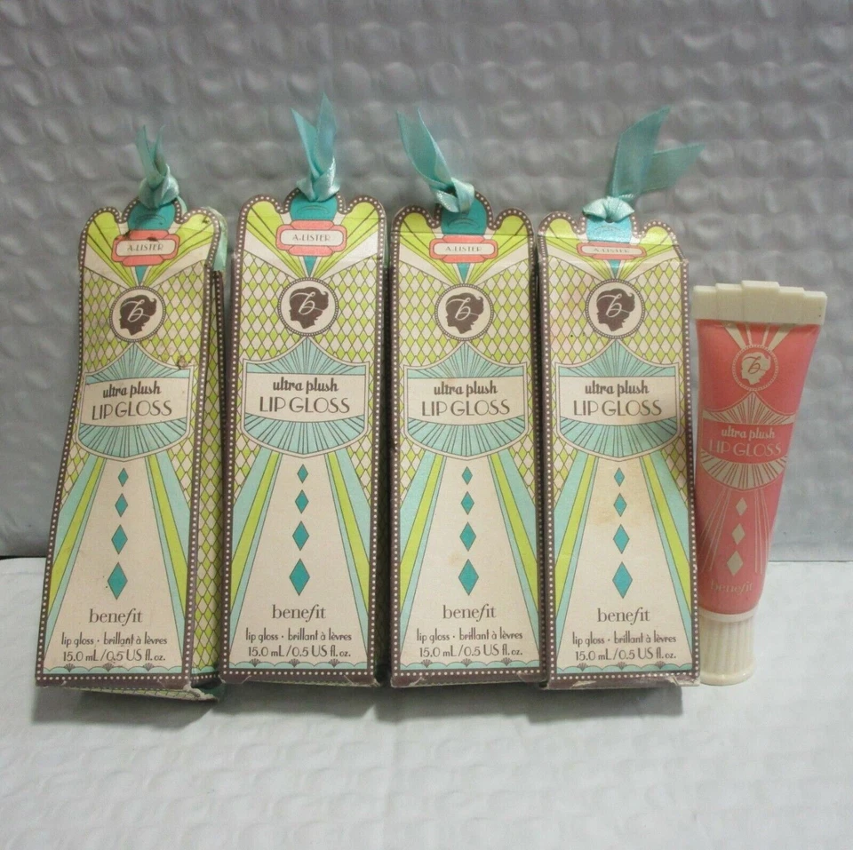BENEFIT ULTRA PLUSH LIPGLOSS A-LISTER 0.5 OZ ~ 4 PIECE LOT ~ NWB - Image 1 of 1