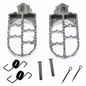 Foot Pegs Fit Yamaha YZ125 YZ250 YZ490 YZ80 Silver 50cc 70cc 90cc 110cc 125cc - Picture 1 of 7