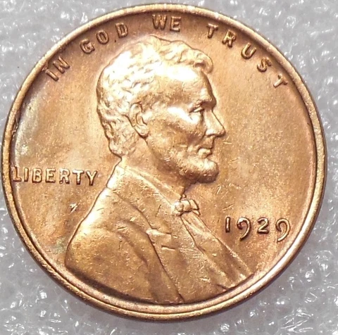 1929 RED About Uncirculated Lincoln Wheat Cent Cover