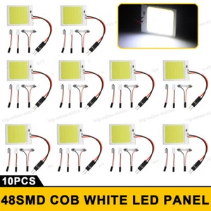 10X 48SMD COB White LED Panel Festoon T10 BA9S Car Interior Dome Map Light Bulbs - Picture 1 of 12