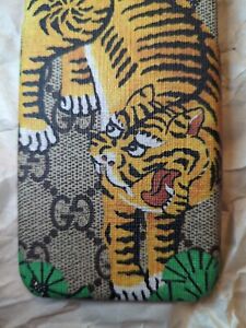 GUCCI iPhone 6 / 6s case NEW Tiger GG Supreme Bengal Coated Canvas Green Leaves