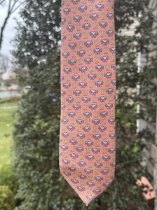 VINEYARD VINES Men's Tie Crab Horseshoe Pattern 59” Orange - Picture 1 of 10