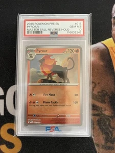 2025 Pokemon Prismatic Pyroar Master Ball Reverse Holo #016 PSA 10 GEM MINT - Bild 1 von 2