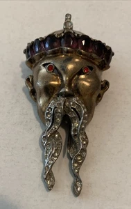 Rare Vintage Reja Signed Sterling Confucius Chinese Mandarin Fur Clip - Picture 1 of 4