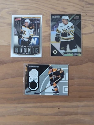 NHL Boston Bruins 3 Card Lot Rookie, Patch , Insert Ud. Lucic , Marchand, Horton - Image 1 of 4