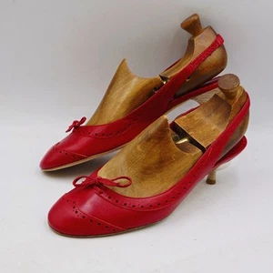 LK Bennett Kitten Heel Slingbacks Size UK 6 Red - Picture 1 of 12