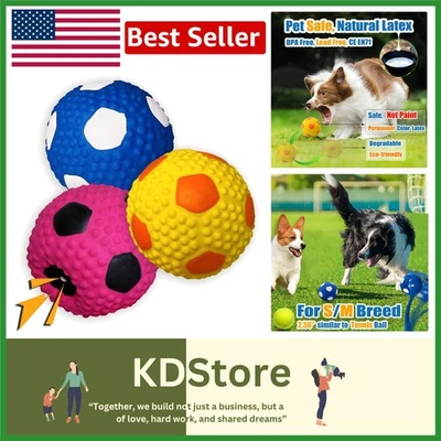 3 Pack Dog Squeaky Balls 2.56-Inch Rubber Toys for Medium & Small Dogs Indoor... - Image 1 of 4