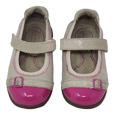 Stride Rite Mary Jane Shoes Size 6 Pink Patent Leather & Griege Sparkle  - Image 1 of 4
