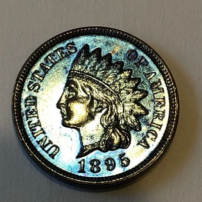 1895 Indian Head Cent Superb Gem BU Gorgeous Uncirculated Beautiful Toning (WOW) - Image 1 of 4