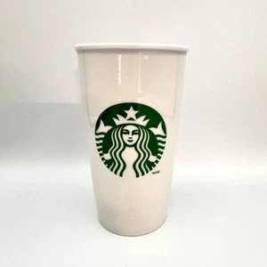 Vaso blanco de cerámica Starbucks de 12 oz 2014 (sin tapa) - Imagen 1 de 6