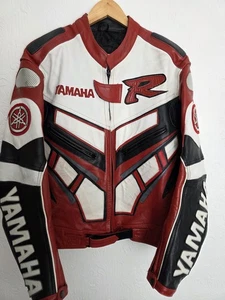 Yamaha R1 Red Leather Biker Jacket Size M - Picture 1 of 12
