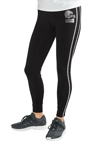 Cleveland Browns NFL Women's Black Athletic Leggings Yoga Pants: XL Cover