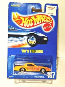 1991 Hot Wheels Blue Card #167 80s FIREBIRD Neon-Orange with KAY-BEE Sticker - Bild 1 von 6